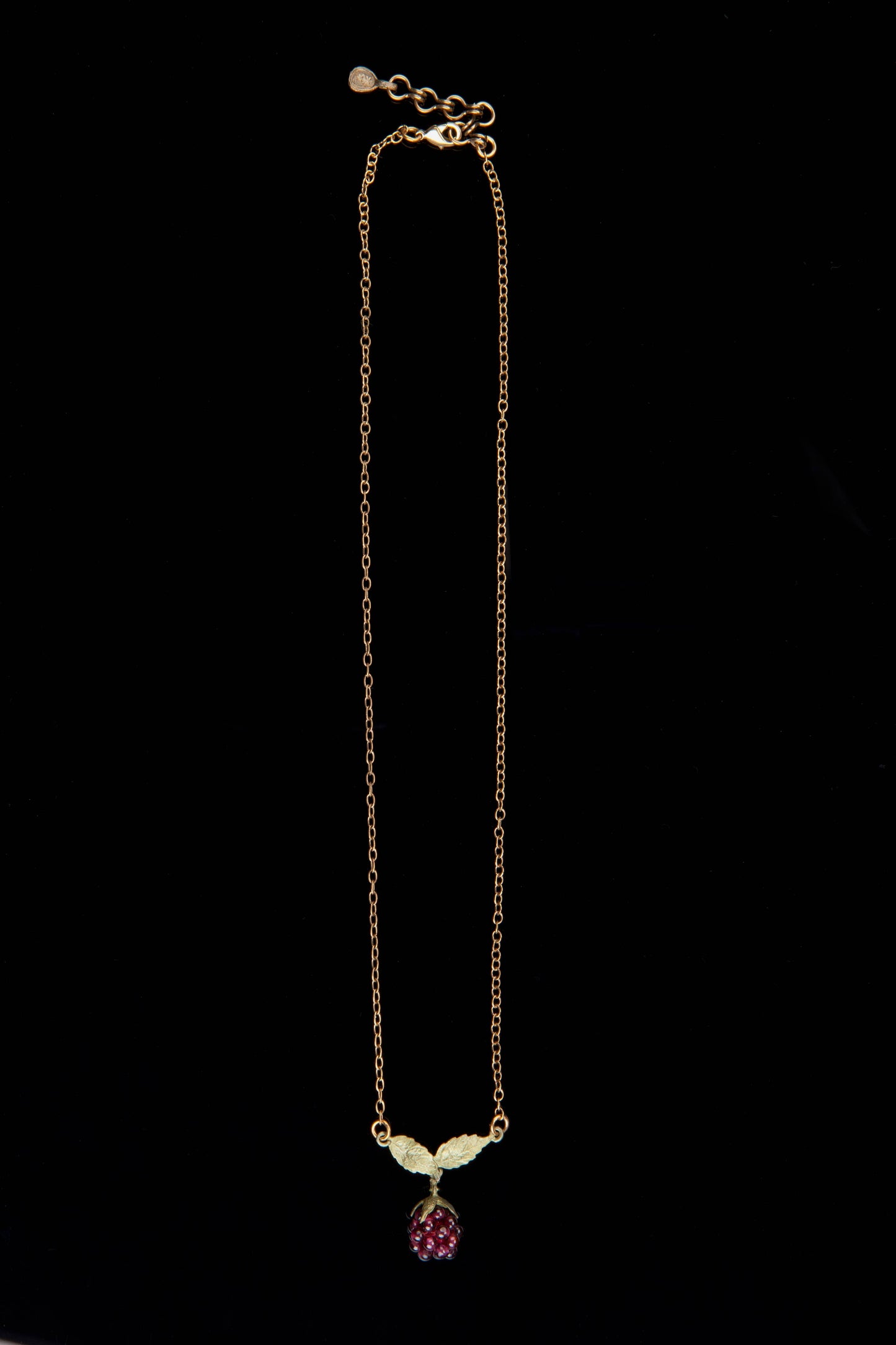 Raspberry Dainty Chain Pendant - 16" Adj.