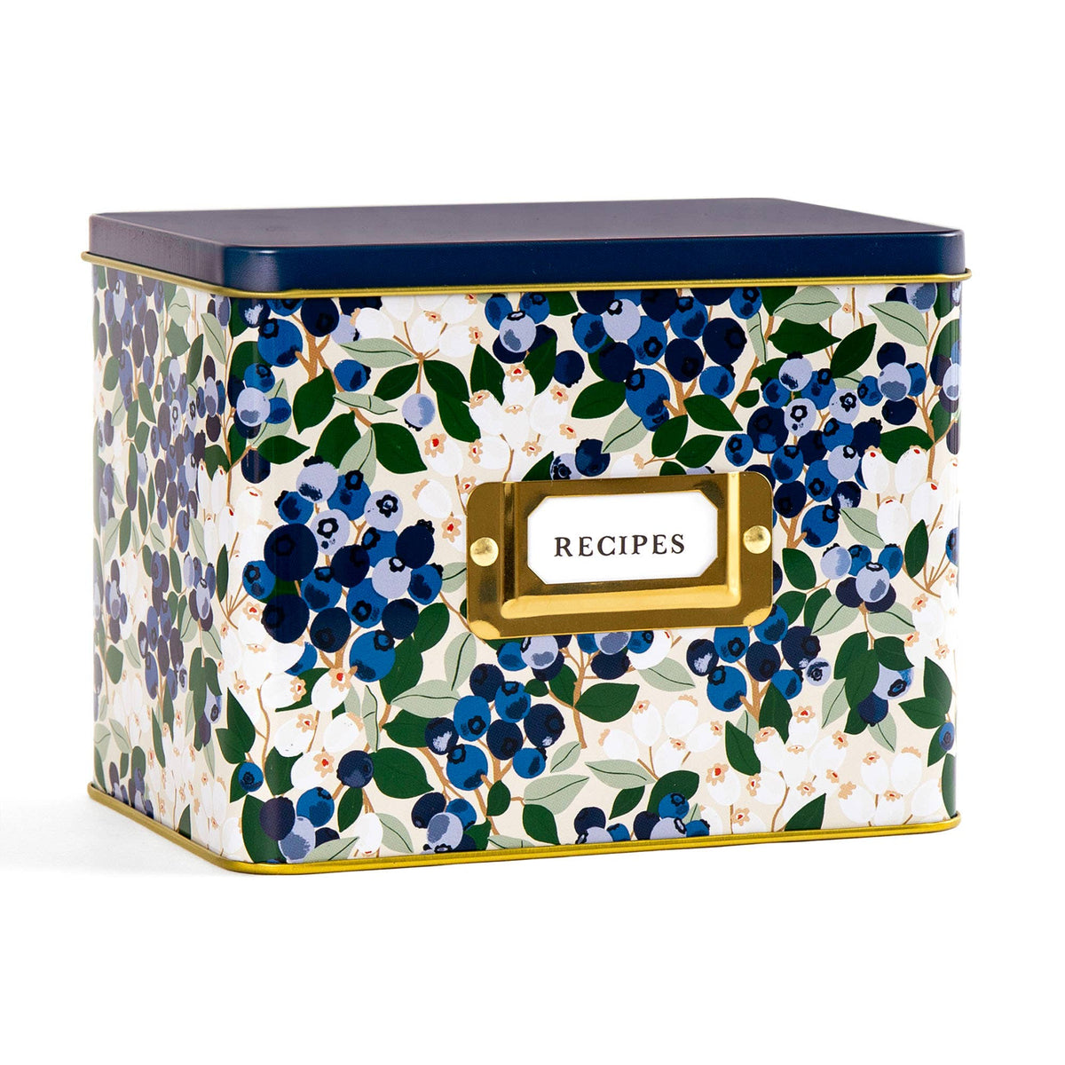 Blueberry Field Tin Recipe Box