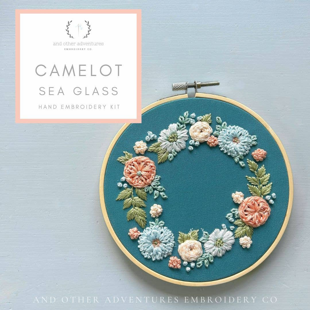 Hand Embroidery Kit - Camelot in Sea Glass