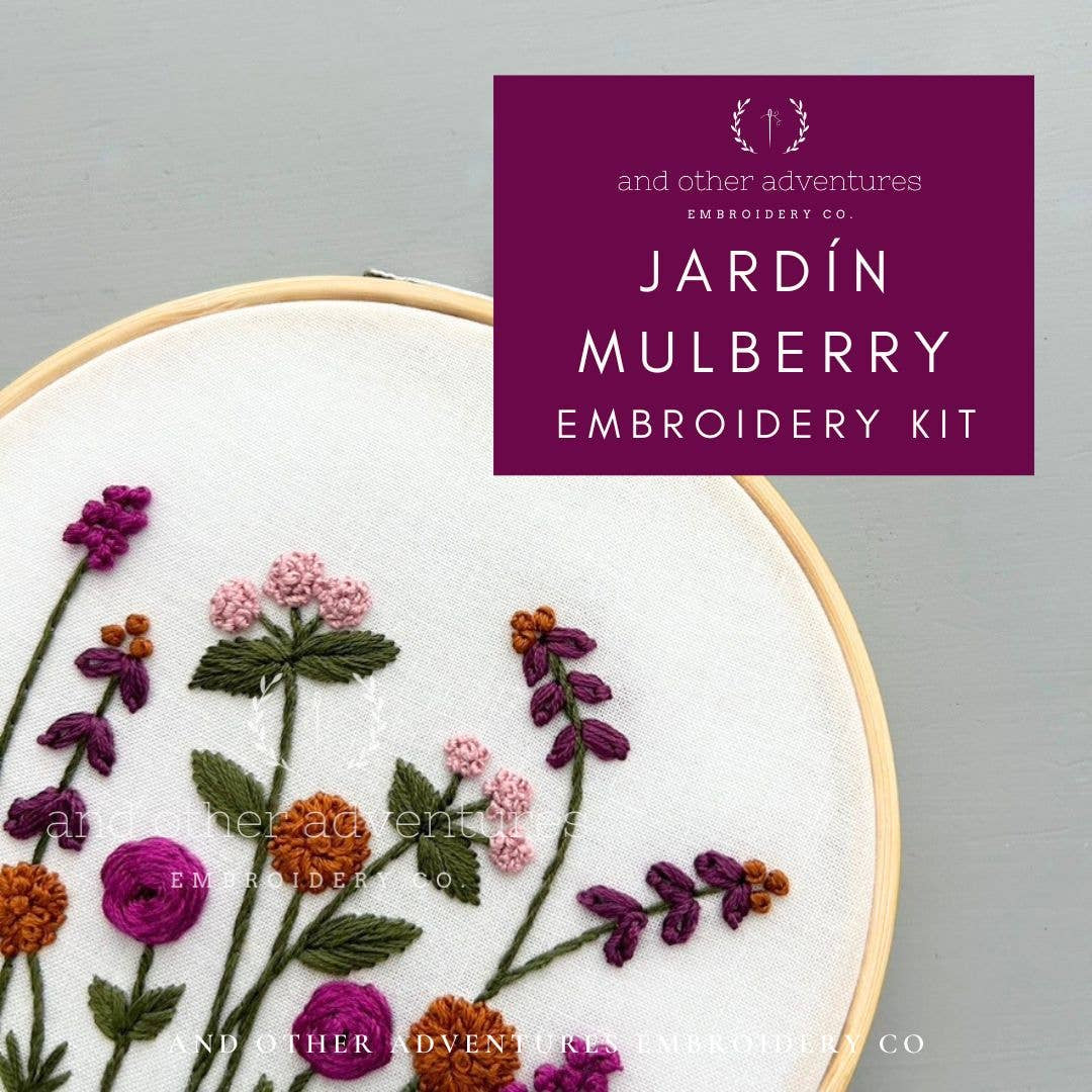 Hand Embroidery Kit - Jardín in Mulberry