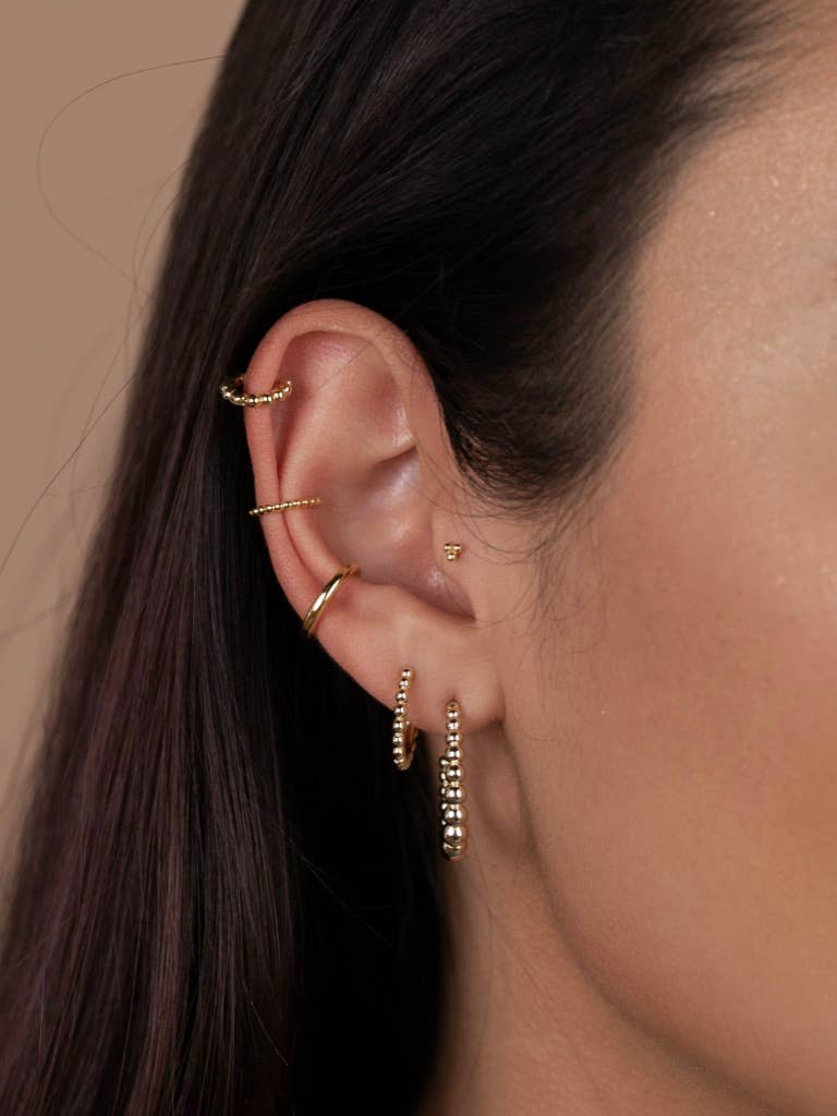 Ball Hoop - Tiny - Gold Earrings