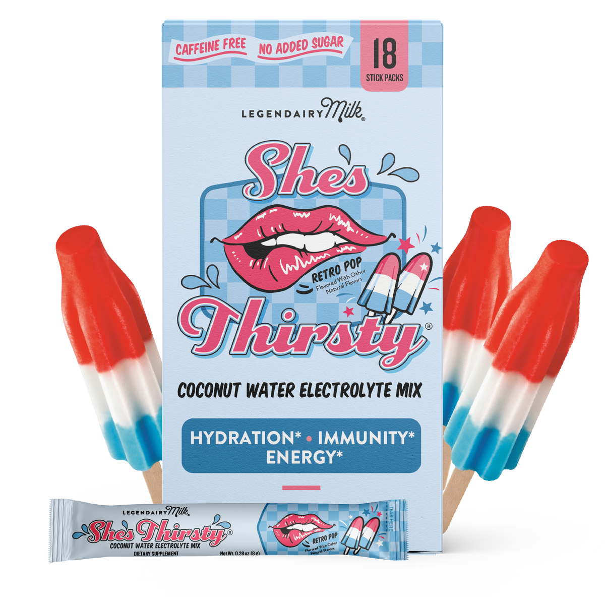 She’s Thirsty® Coconut Water Electrolyte Mix Retro Pop