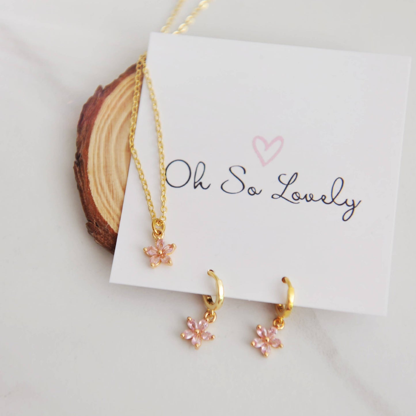 Aurelia Pink Flower Necklace