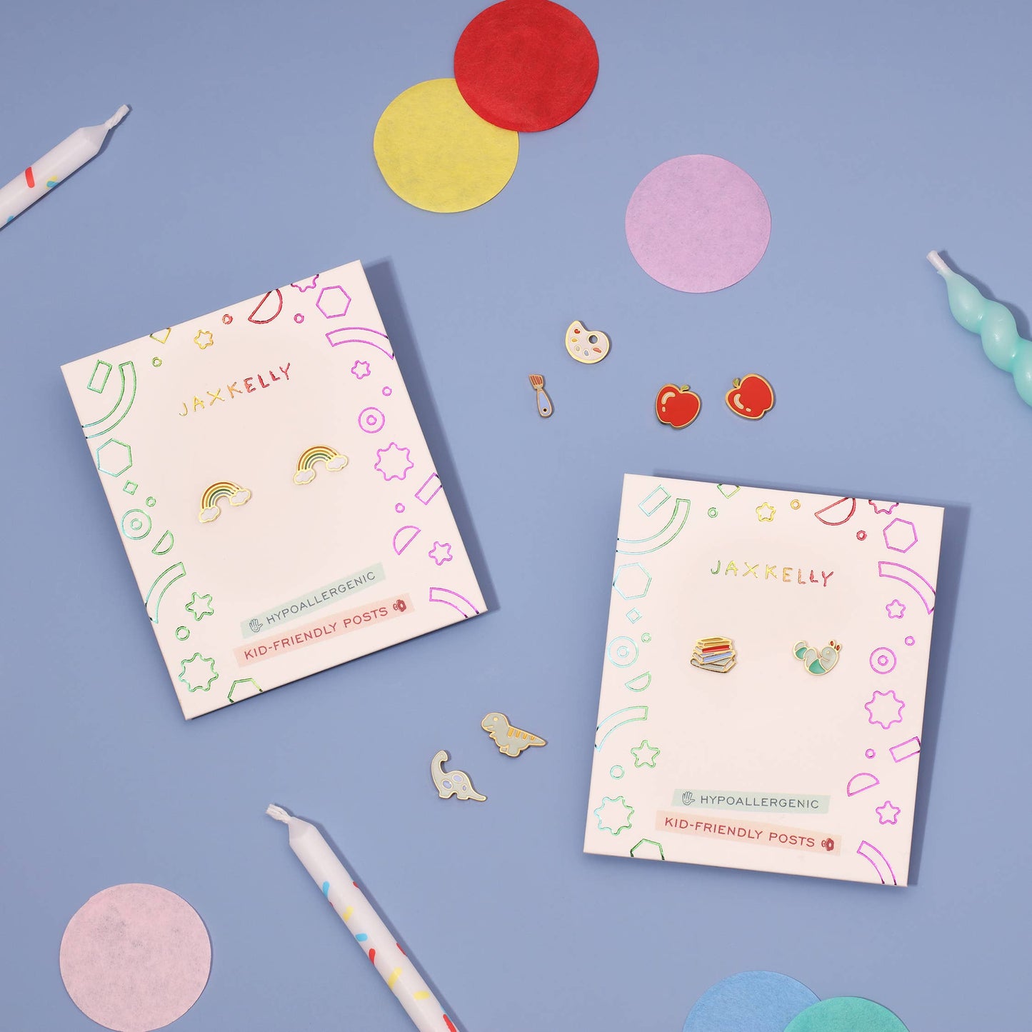 Dinosaur Enamel Flat Back Kids Earrings