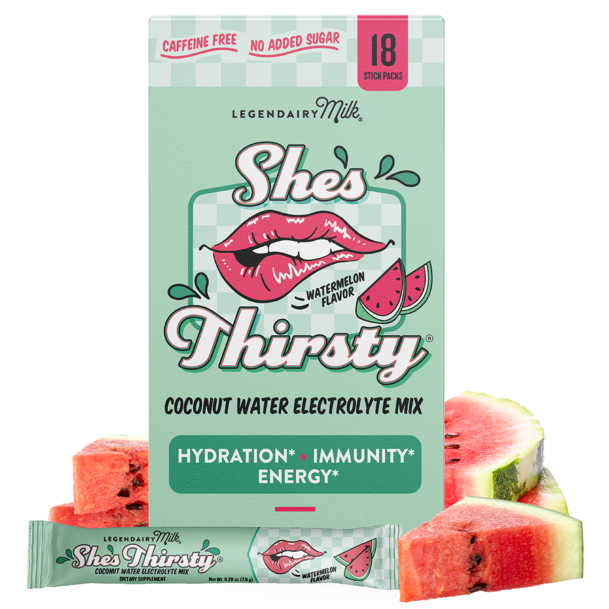She’s Thirsty® Coconut Water Electrolyte Mix Watermelon