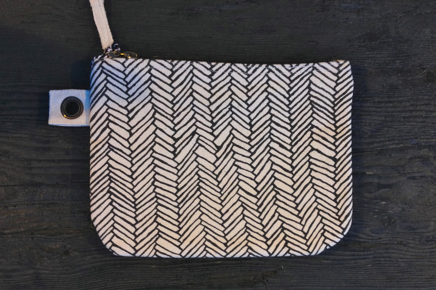 Cotton Twill Design Medium Zip Bag