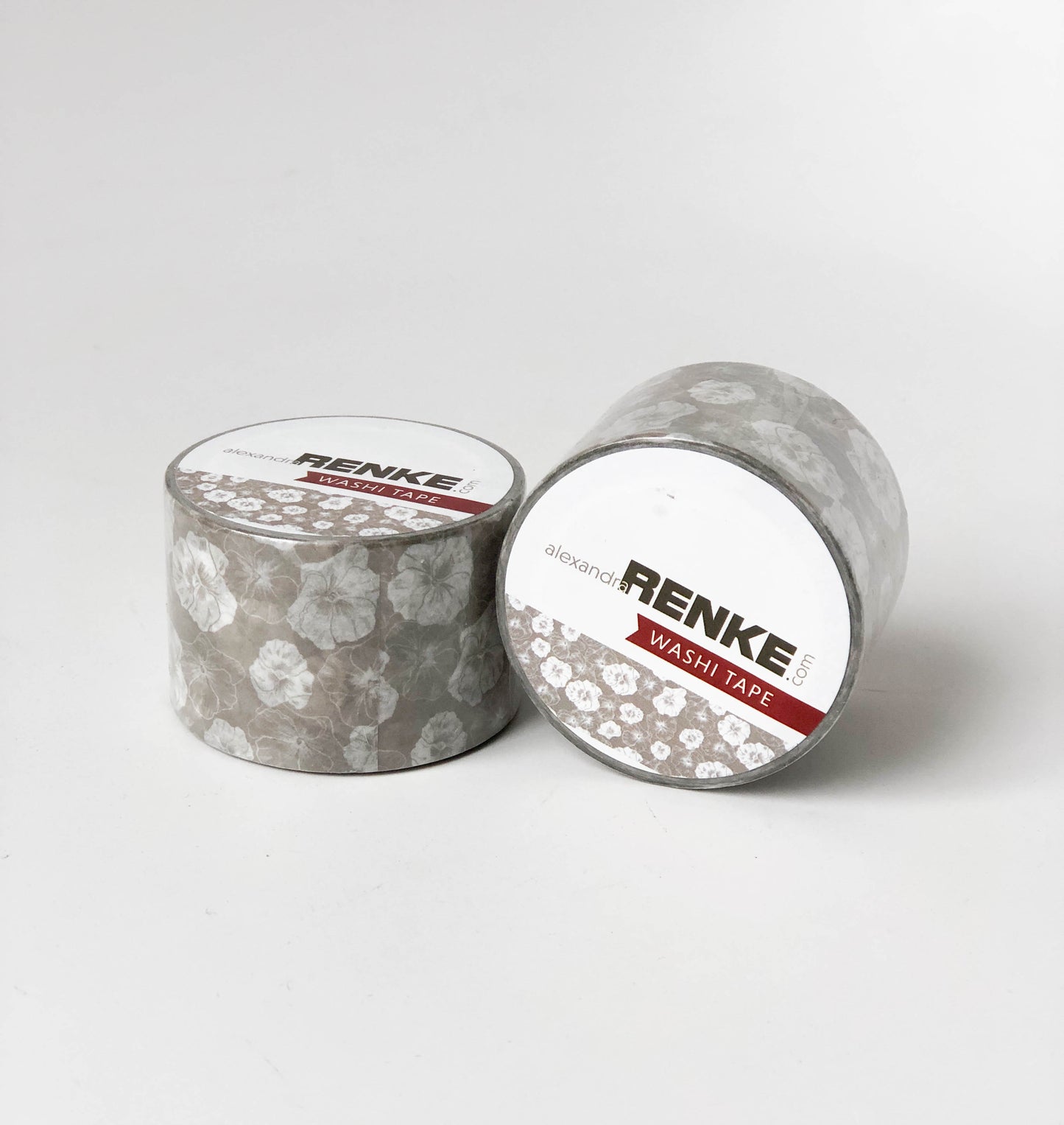 Washi Tape Grey Flowers