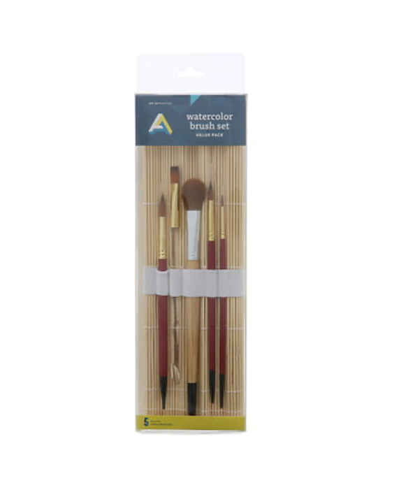Art Alternatives Watercolor Brush Set + Roll-Up Holder