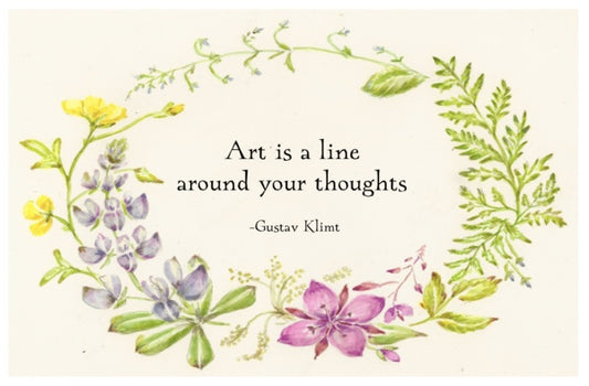 "Art is a line around your thoughts "   STICKER