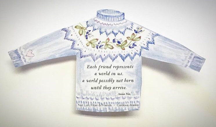 All You Knit is Love, Heart on my Sleeve Blueberry Yoke Sweater Enamel Pin