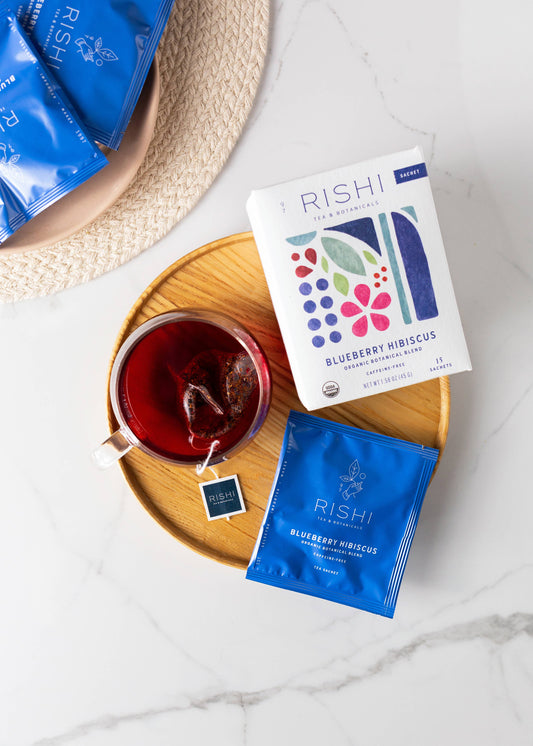 Blueberry Hibiscus Organic Herbal Tea Sachets