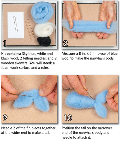 Narwhal Felting Kit