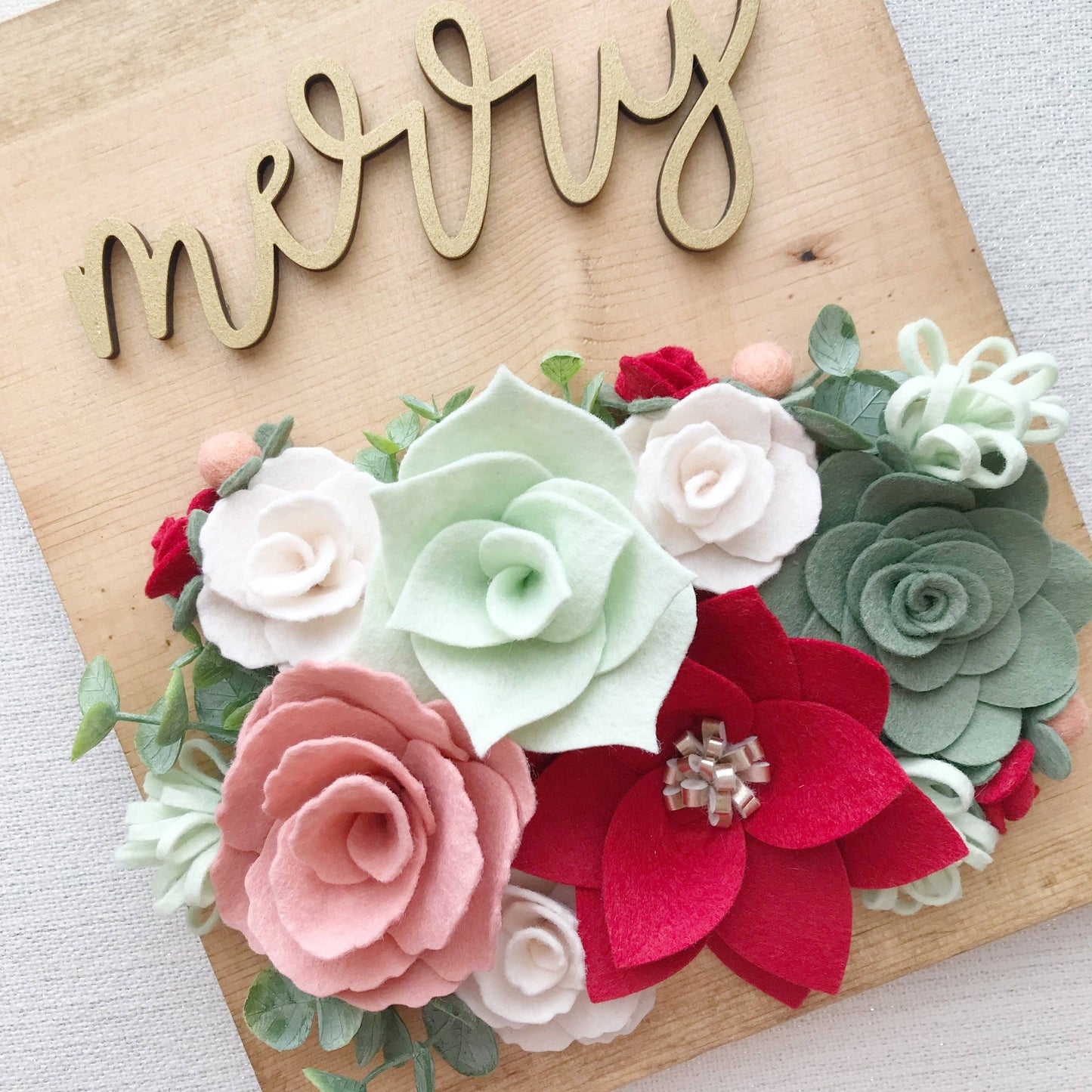 Felt Flower Craft Kit | Holly Jolly Poinsettia