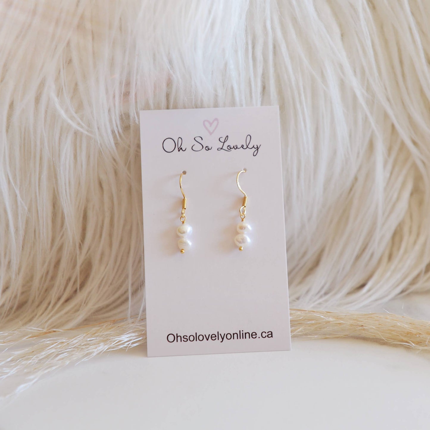 Dainty fresh water pearl earrings, saylor