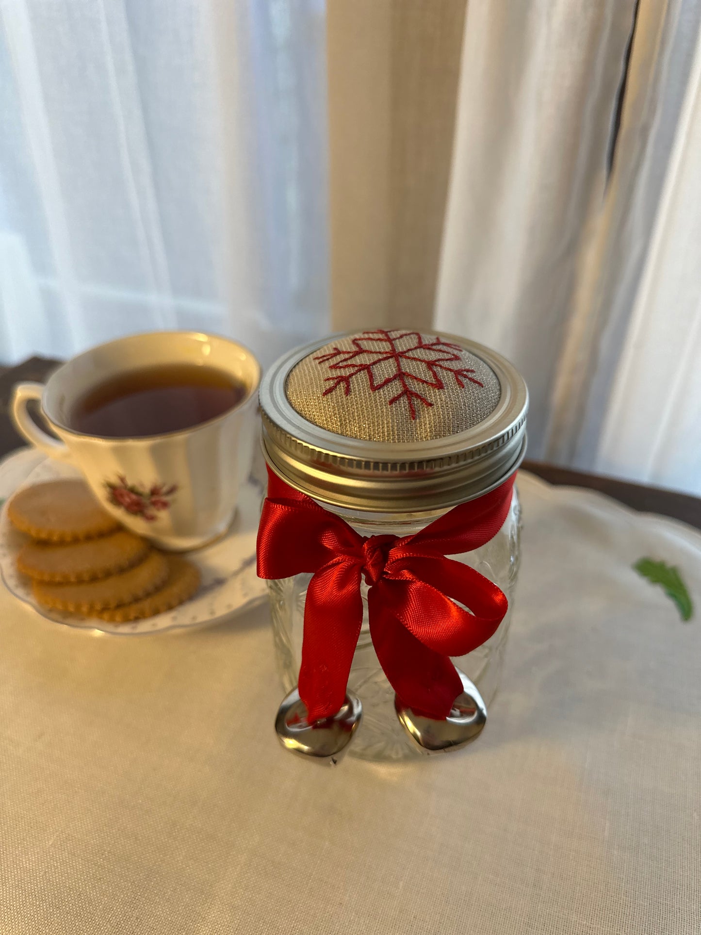 Snowflake Embroidered Jar (Adults & Teens)