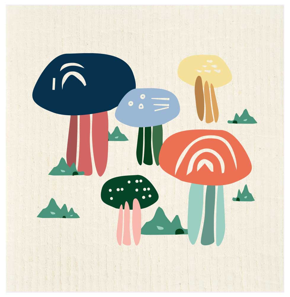 Colorblock Mushroom Swedish Dishcloth