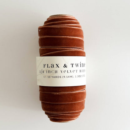 Flax & Twine 3/8" Velvet Ribbon - 10 Yards