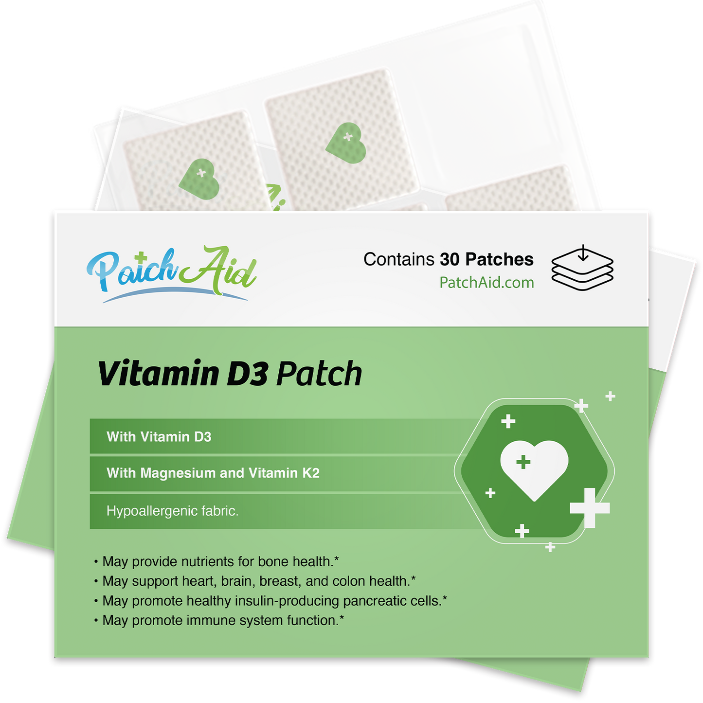 Vitamin D3 with K2 Patch - Bone, Heart & Immune Support