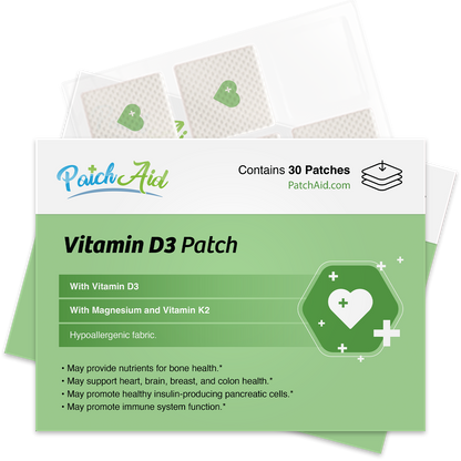 Vitamin D3 with K2 Patch - Bone, Heart & Immune Support