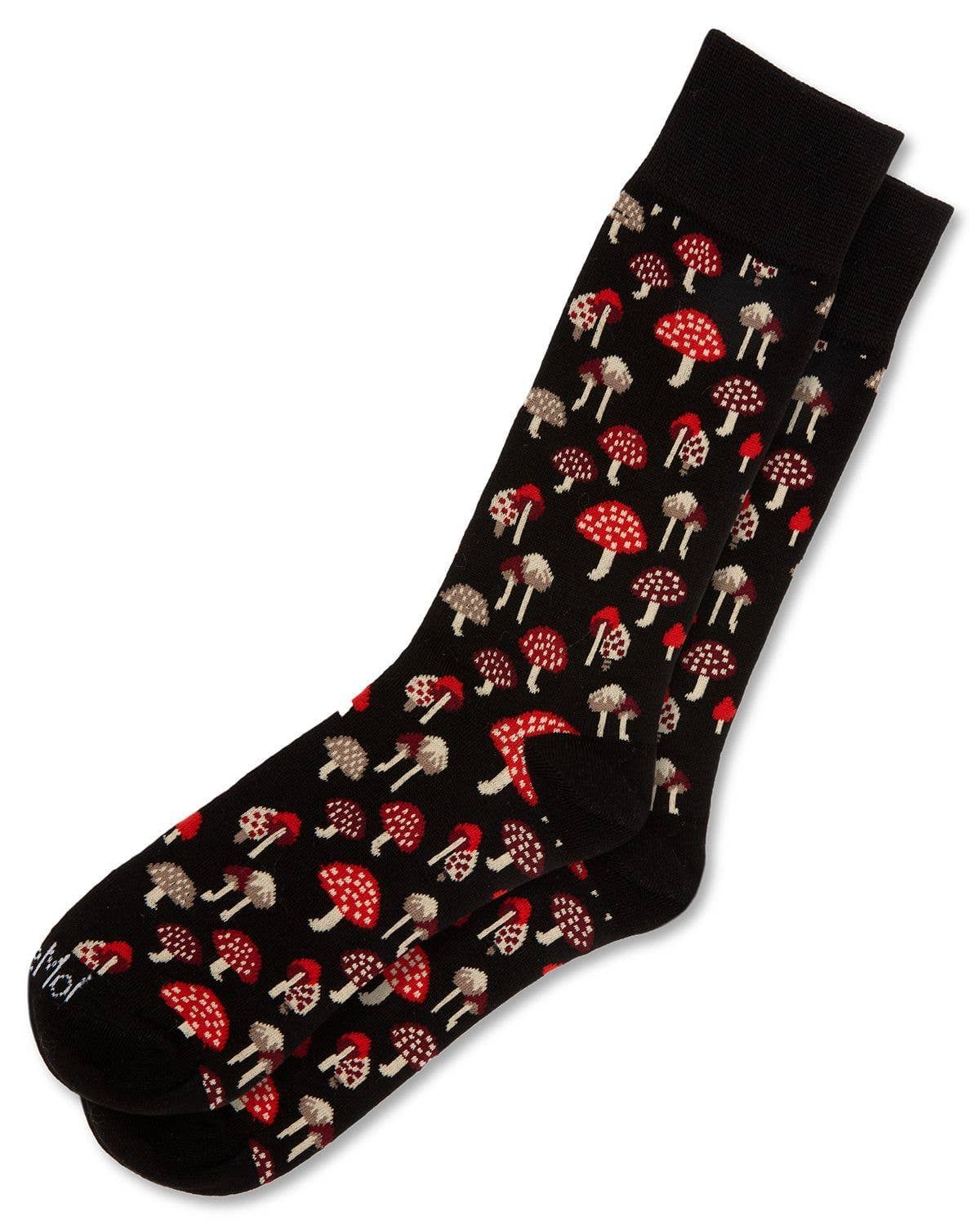 MeMoi Mushroom Fields Bamboo Men's Crew Sock