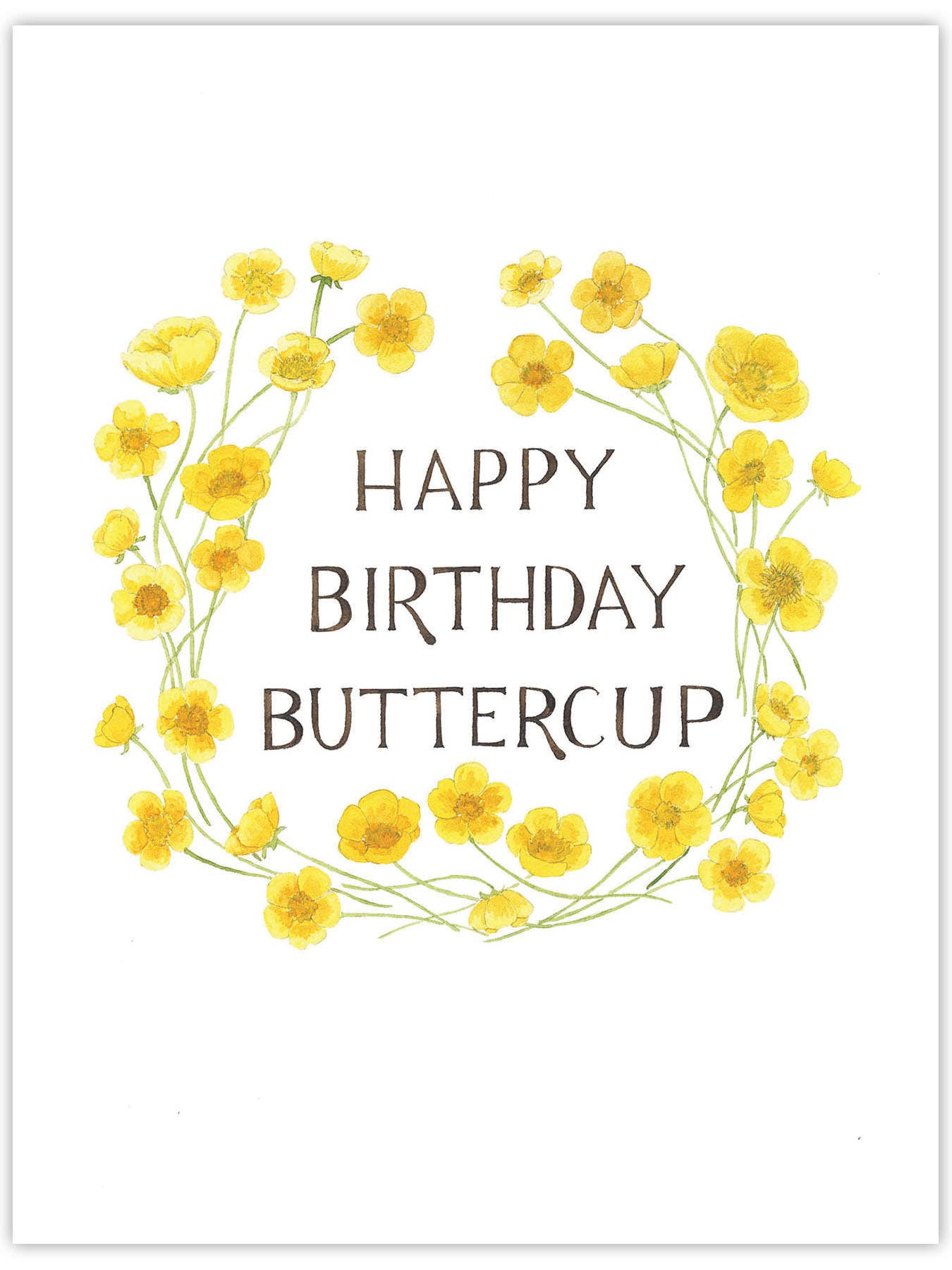 Buttercup Birthday Card - Watercolor Greeting Card