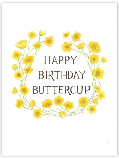 Buttercup Birthday Card - Watercolor Greeting Card