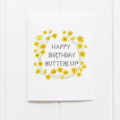 Buttercup Birthday Card - Watercolor Greeting Card