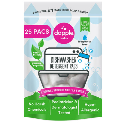 Dapple Baby Auto Dishwasher Pacs, Fragrance Free, 25 ct