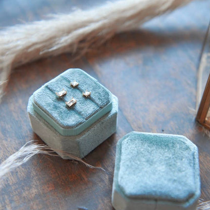 Crystal baguette stud earrings multiple colors