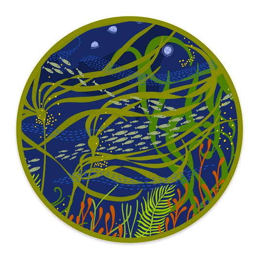 Undersea Sticker: Kelp Forest with Marine Life
