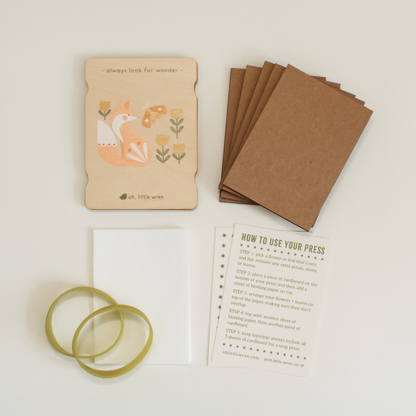 Little Nature Press - Mini Wooden Flower Press - Fox Design