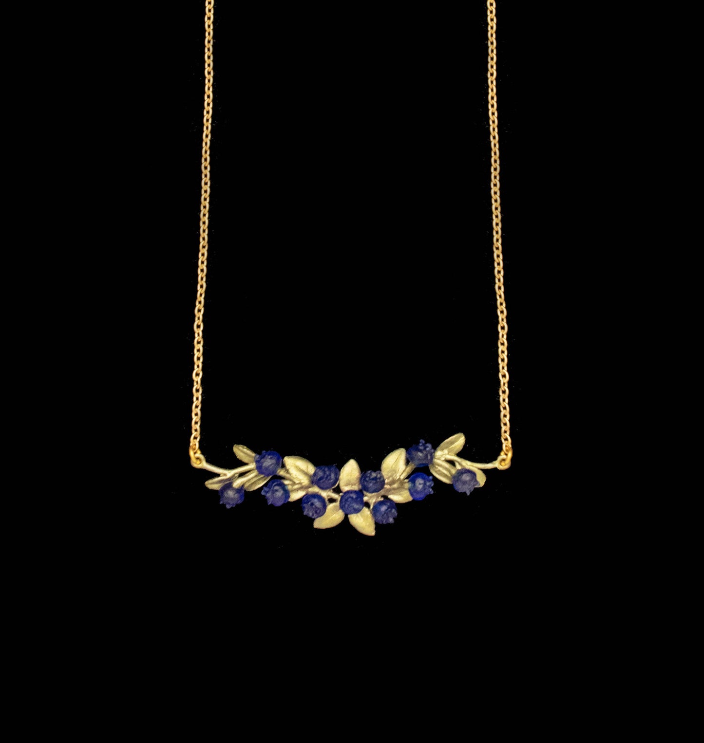 Petite Blueberry Bar Pendant - 16" Adj.