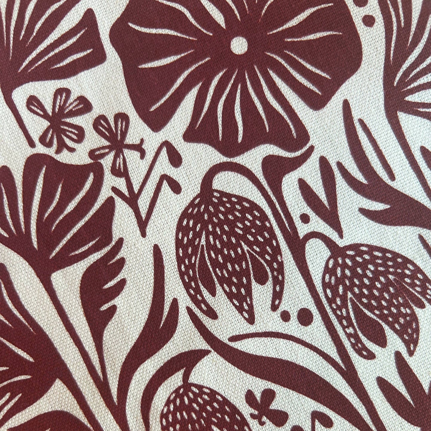 Hand-Printed Northwest Wildflowers Dish Towel: 100% Cotton