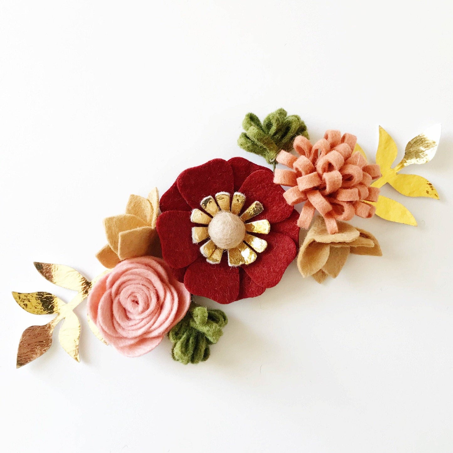 Mini Felt Flower Craft Kit | Crimson Blush