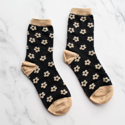 Doodle Flower Crew Socks