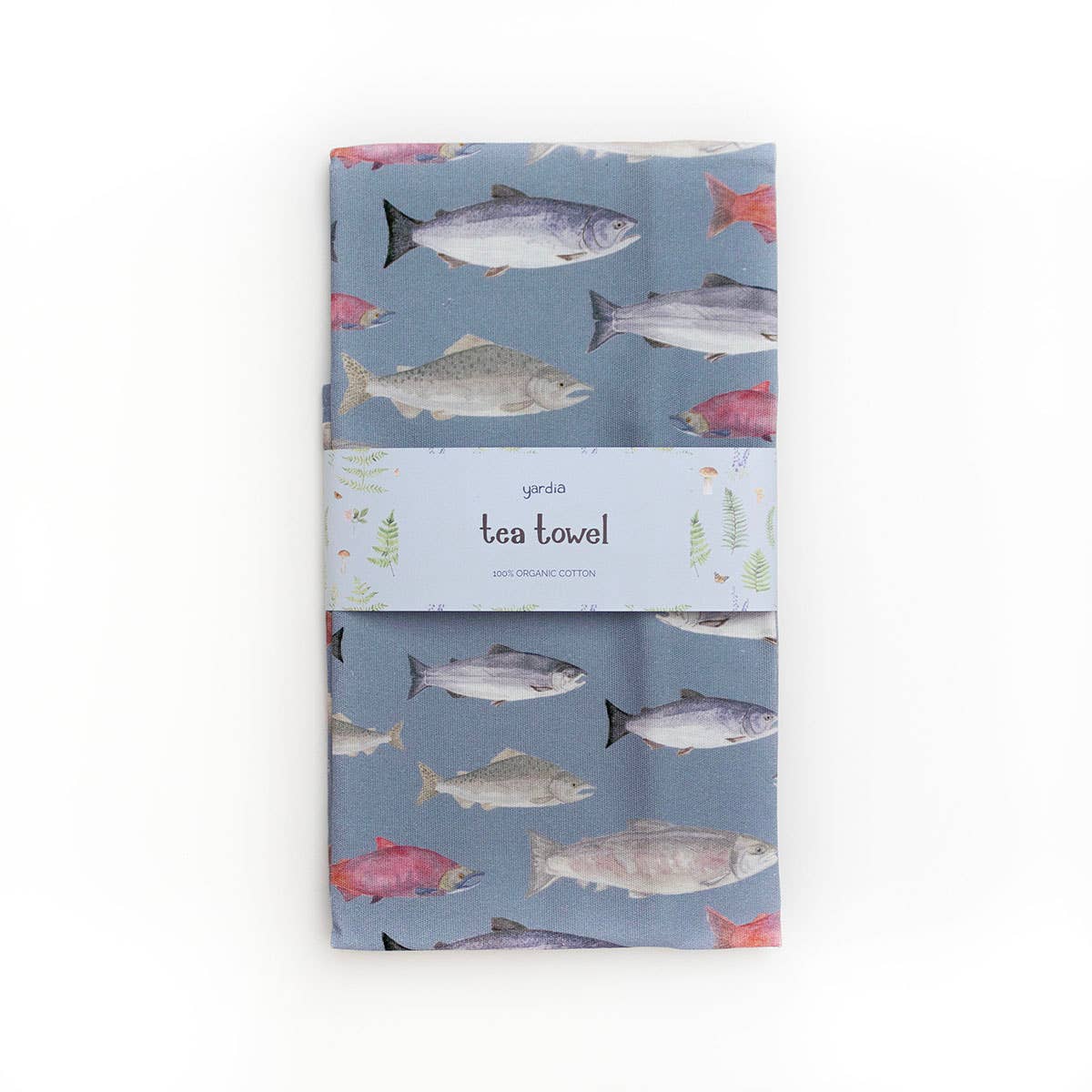 Salmon Tea Towel - Organic Cotton Kitchen Towel