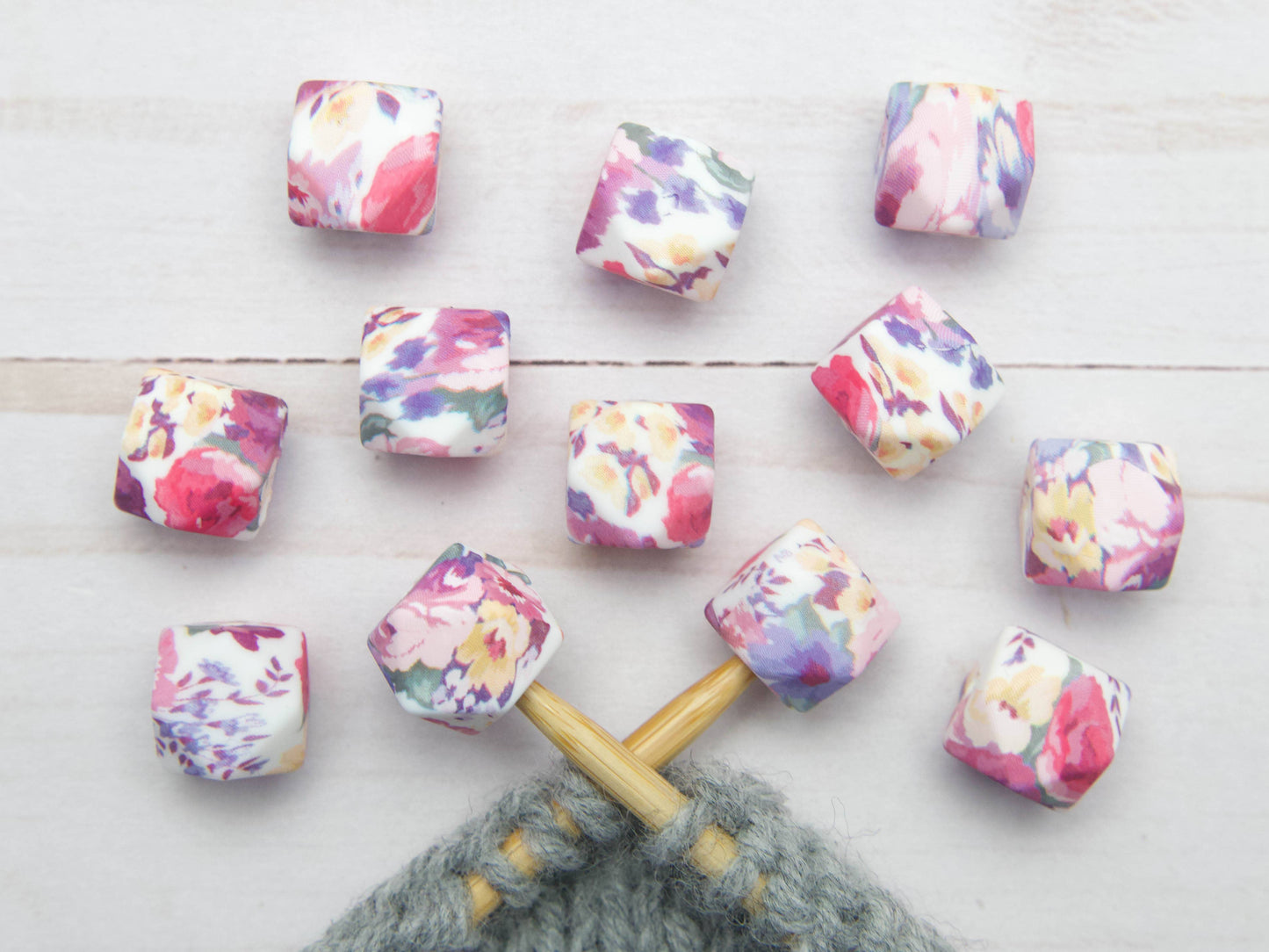 Mauve Floral Hexagon | Stitch Stoppers
