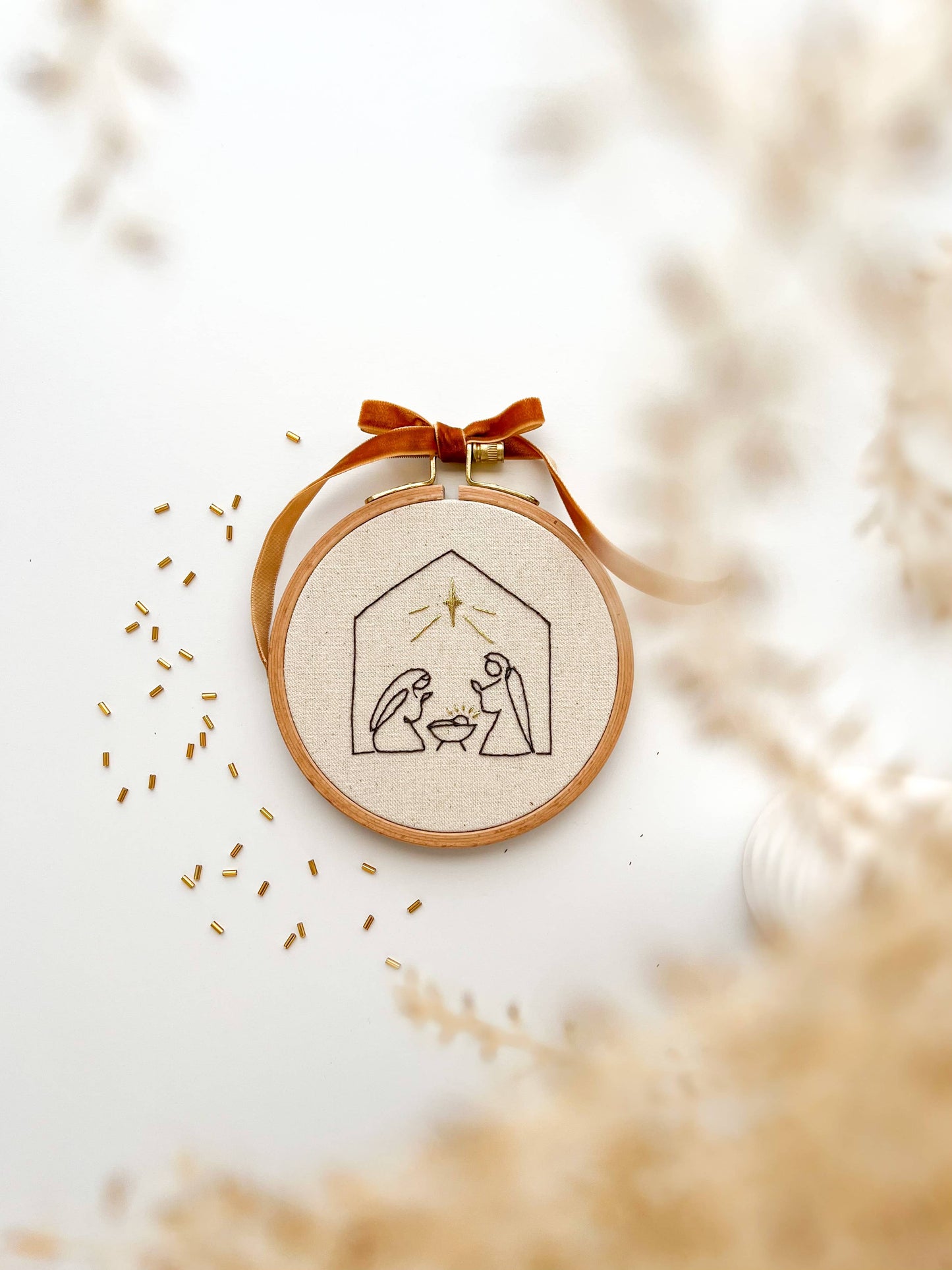 Nativity scene embroidery kit, Christmas embroidery diy kit