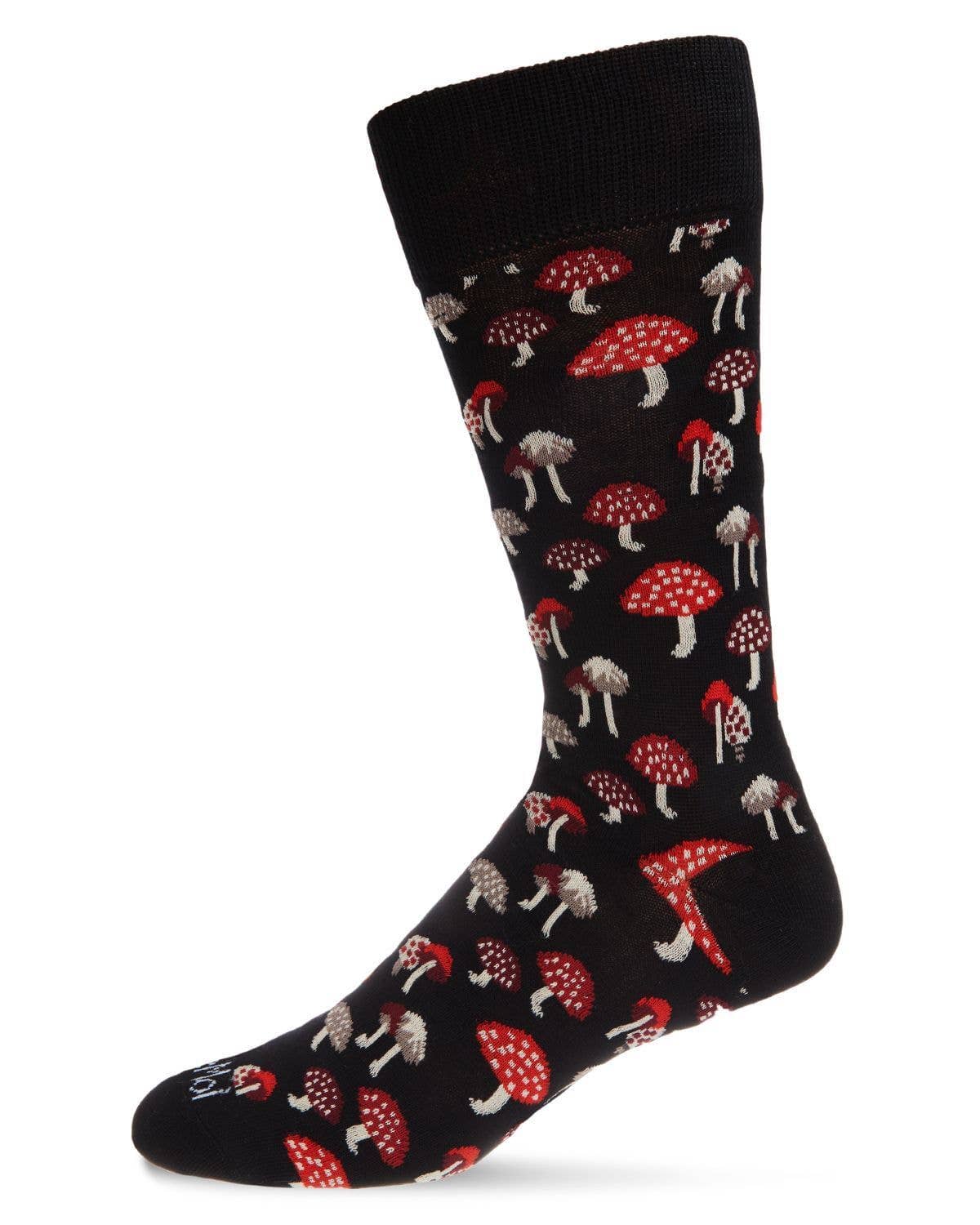 MeMoi Mushroom Fields Bamboo Men's Crew Sock