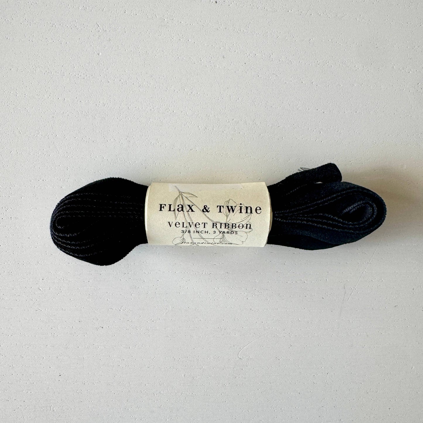 Flax & Twine 3/8" Velvet Ribbon - 3 Yards