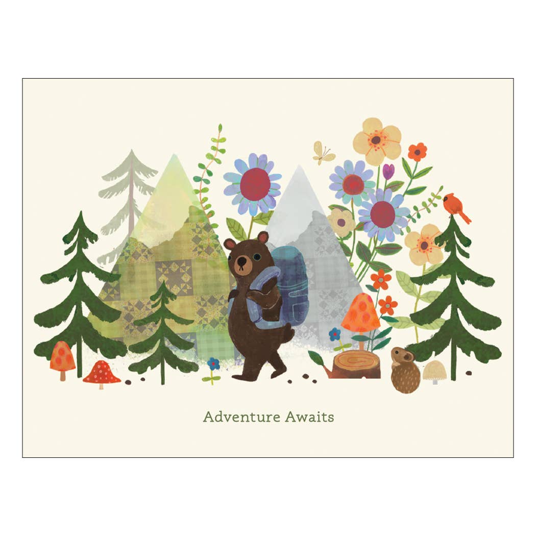Hiking Bear Birthday Card