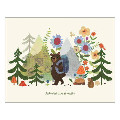 Hiking Bear Birthday Card