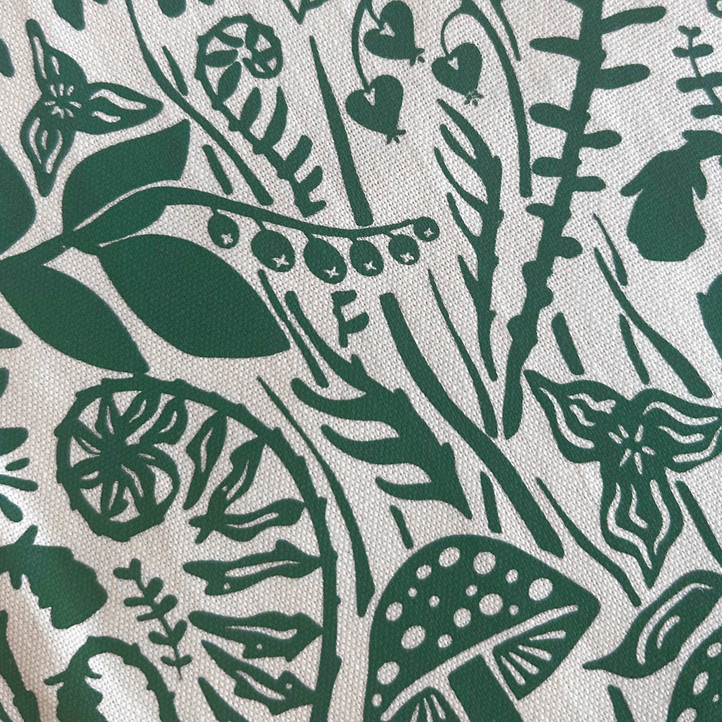 Hand-Printed Northwest Rainforest Dish Towel: 100% Cotton