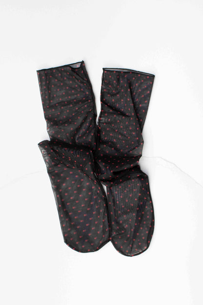 Sheer Patterned Crew Socks