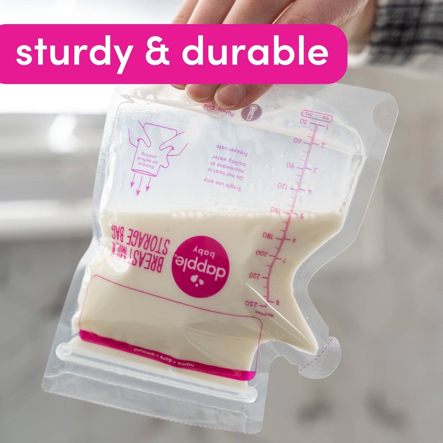 Dapple Baby Breast Milk Storage Easy Pour Bags, 50ct (Case of 8)
