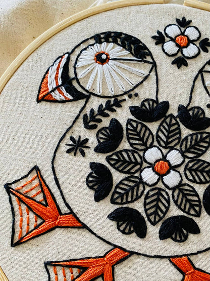 NEW! Puffin Complete Embroidery Kit