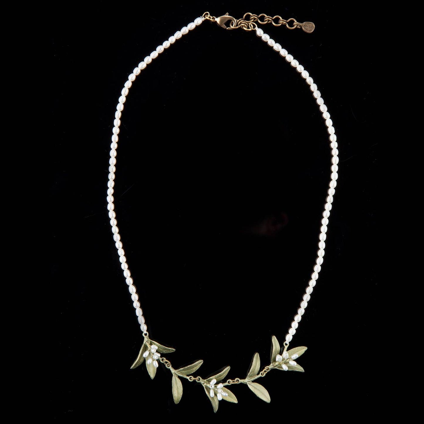 Flowering Myrtle Contour Pearl Necklace - 16" Adj.