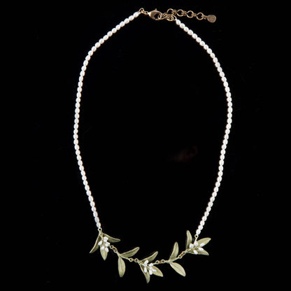 Flowering Myrtle Contour Pearl Necklace - 16" Adj.