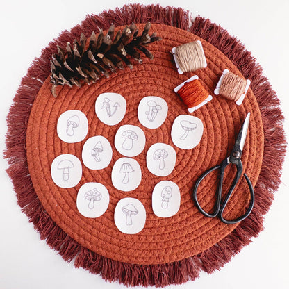 Mini Mushroom Stick and Stitch Embroidery Patterns