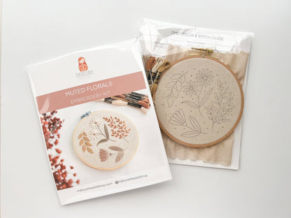 Floral Embroidery DIY Kit, modern embroidery craft kit